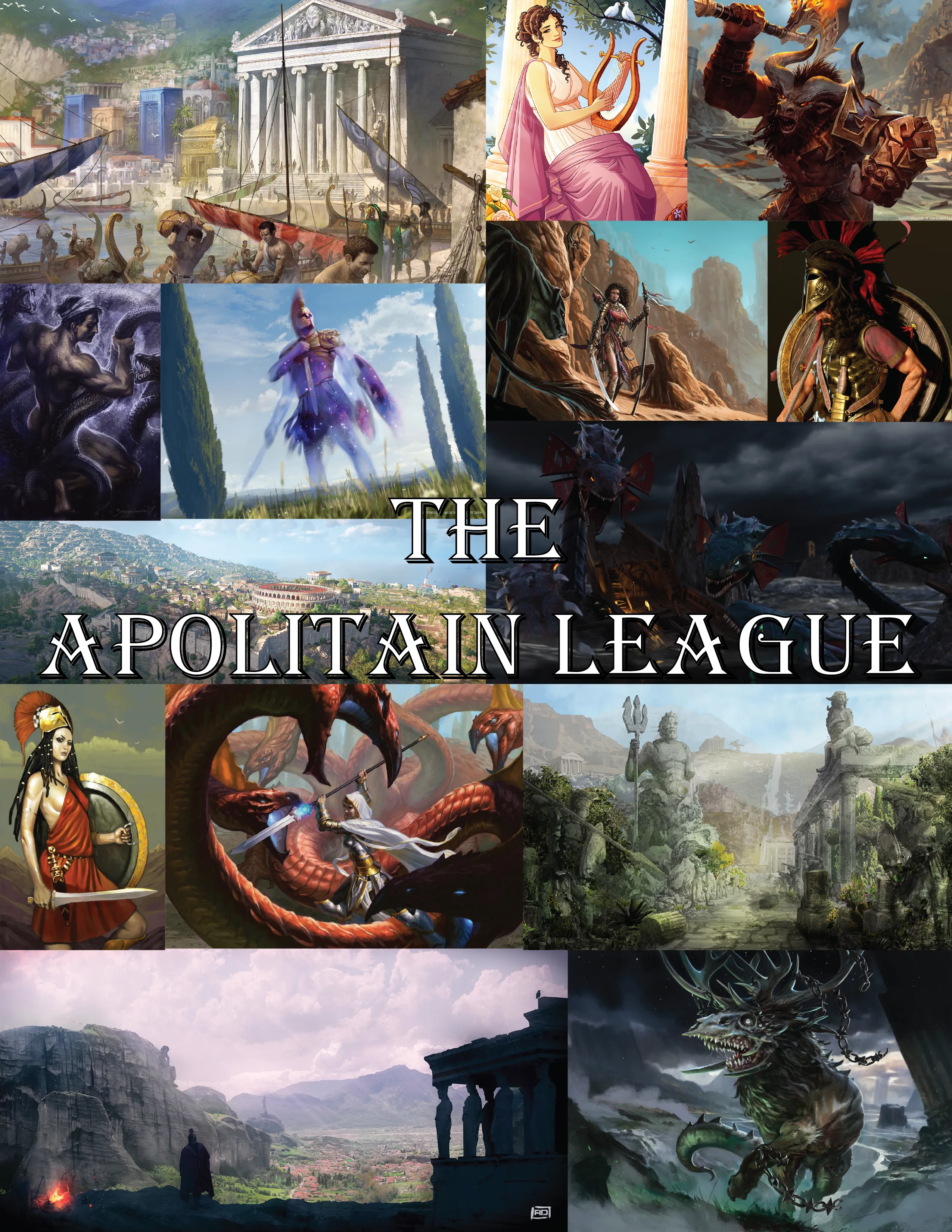 A collage of images representing the Apolitain League