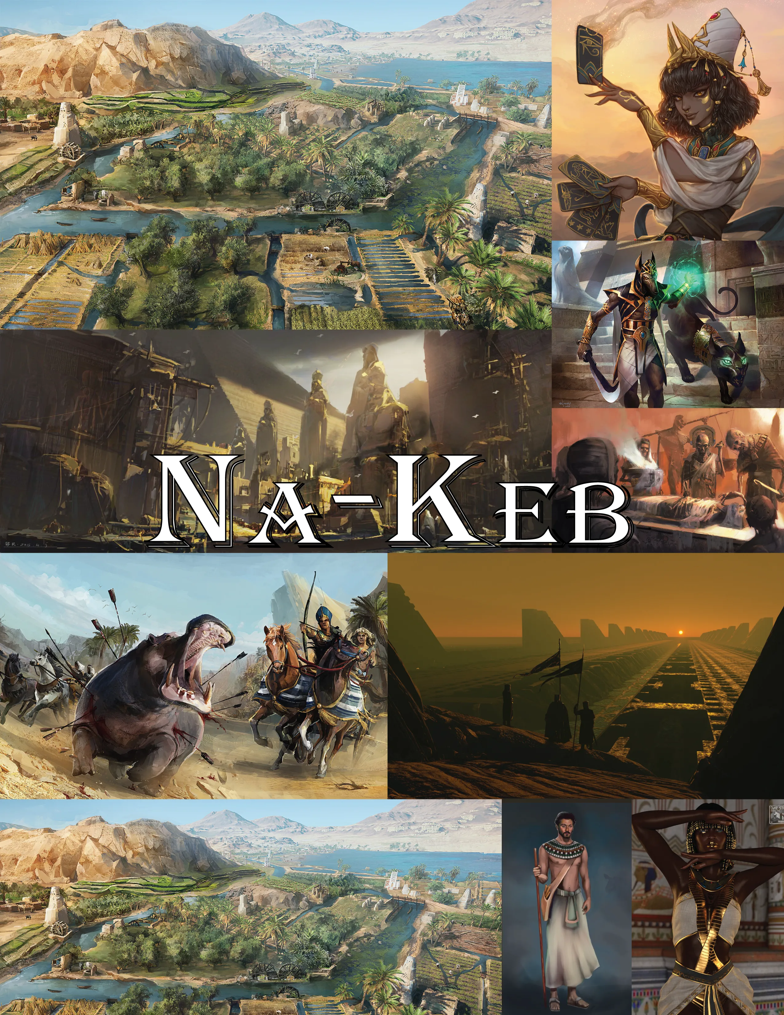 A collage of images representing Na-Keb